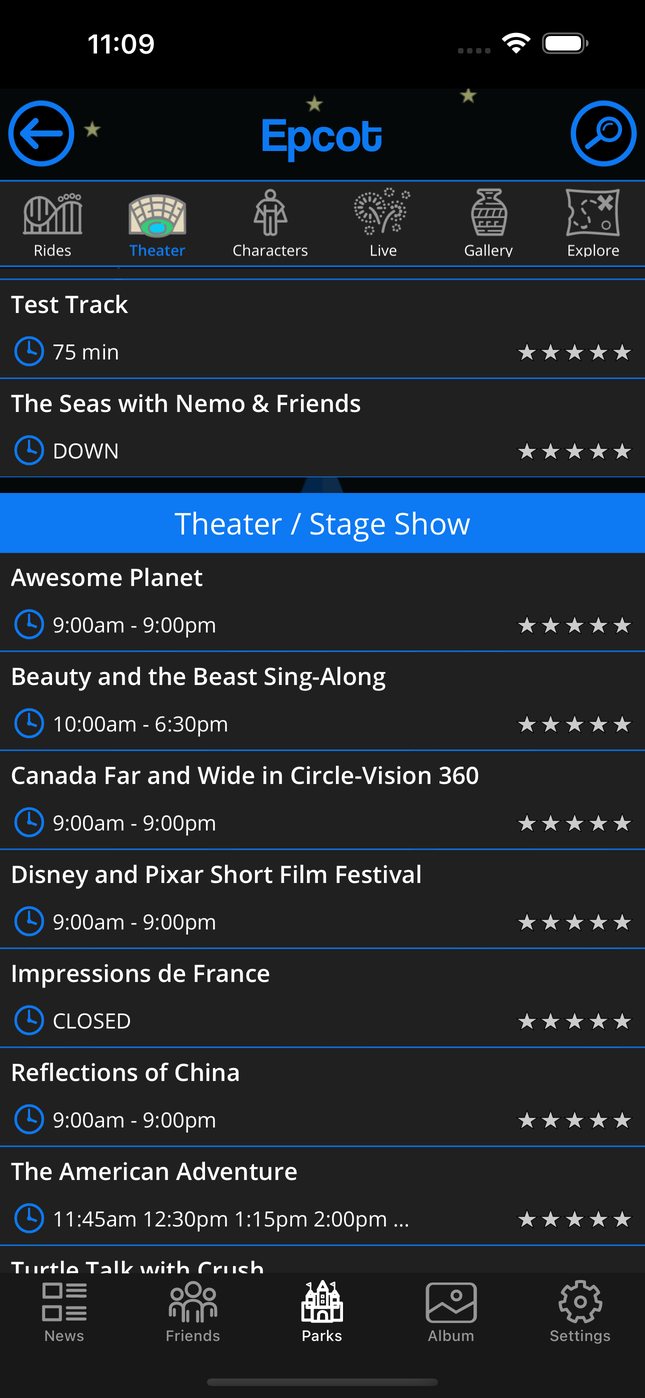 EPCOT in dark mode