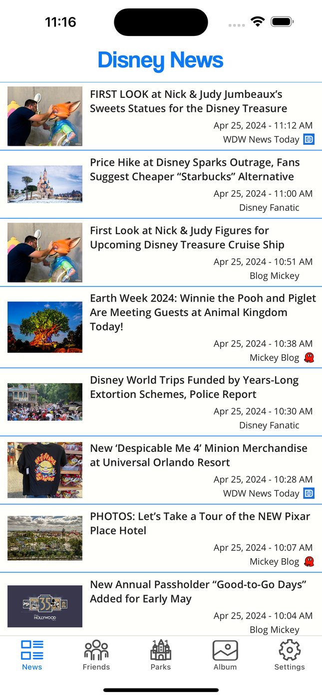Disney news feed