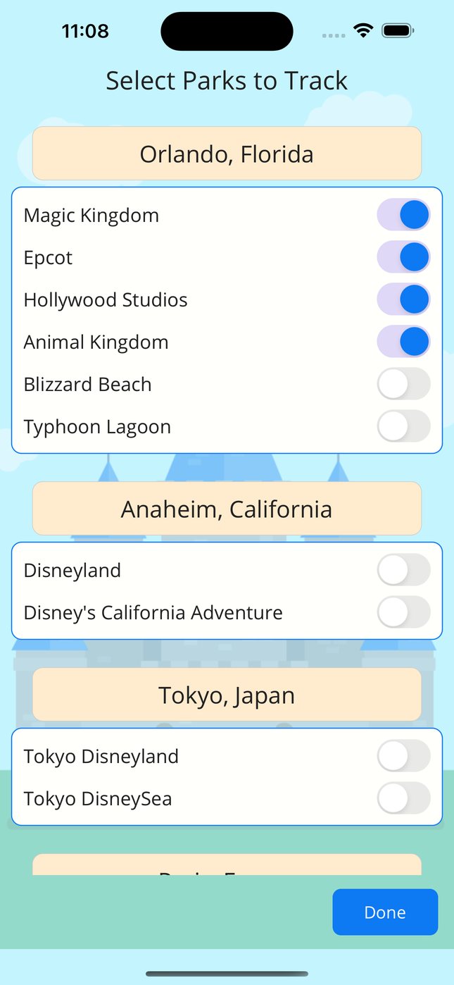Choose parks to track